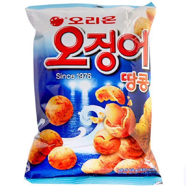 오리온 오징어땅콩 98g - 고소한 땅콩과 오징어맛 스낵