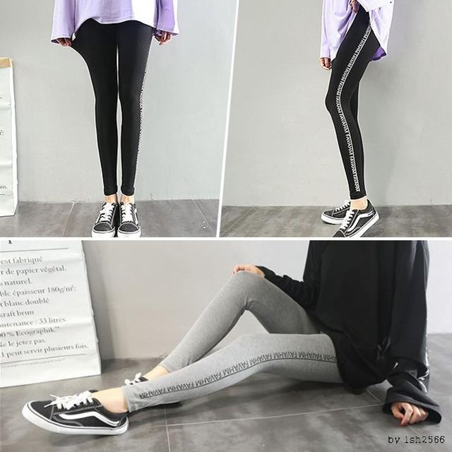 영문스트레이트레깅스 패션 타이즈 트레이닝 타이즈