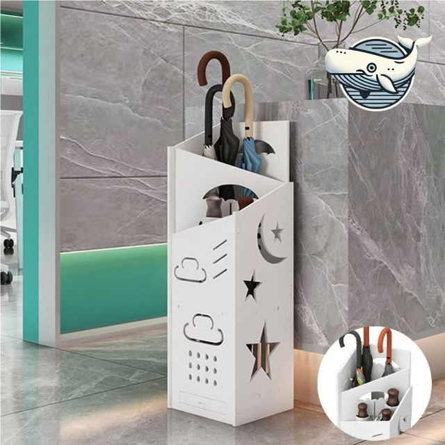 모던 우산 정리함 다기능 세로 수납 화이트