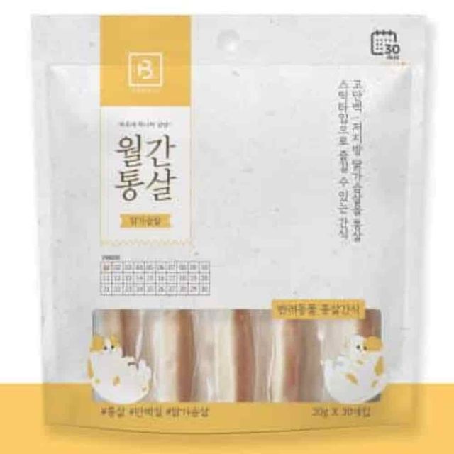 간식 월간통살 닭가슴살 30p 고양이먹이 애완동물간식 부드러운간식 애견간식