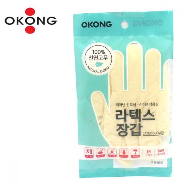 천연고무 라텍스 6매 장갑 연구실 3켤레 입 m