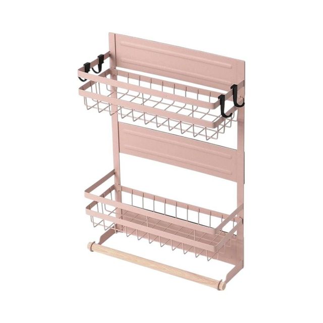냉장고 자석 수납선반 (2단 45cm 핑크)