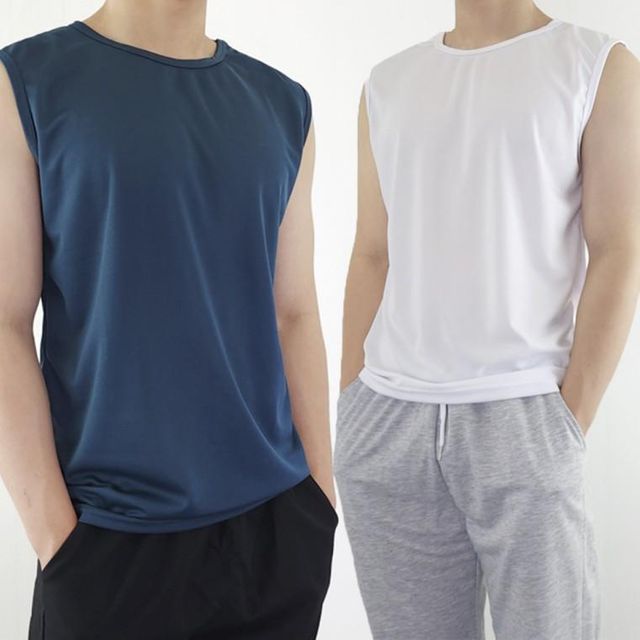 웨어 나시 남자 비치 티셔츠 아이스티 헬스 메쉬 민소매티