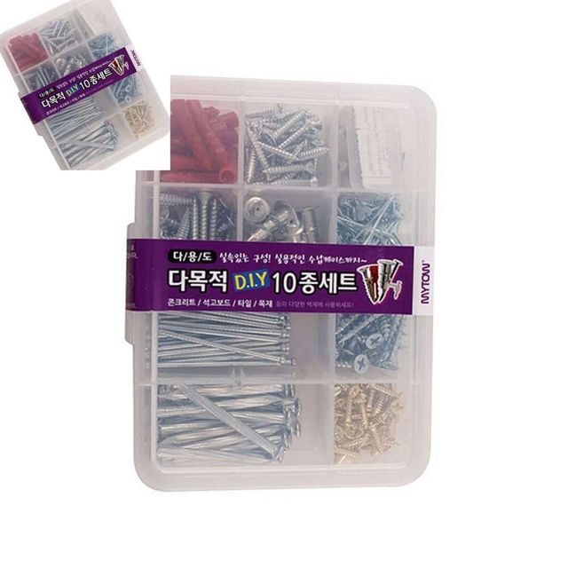 다목적 피스 나사못 10종 세트 목공피스 목재피스 스크류피스 나무못