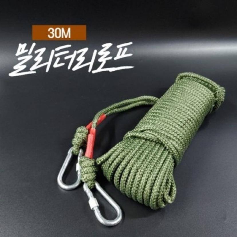 밀리터리 로프 10mm 30m, 스트라이프 버클형 캠핑 줄