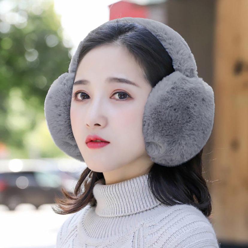 부드러운 털 겨울 패션 휴대용 폴딩 방한 귀마개