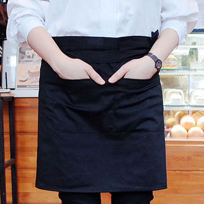 바리스타 베이직 하프 앞치마 - 블랙 남녀공용 프리