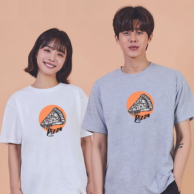 키밍 맨투맨 후드티 피자 바캉스룩 여성여름티셔츠