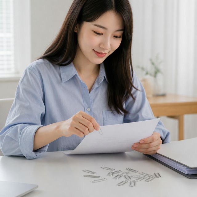 사무용 문서 집게 고정 핀 스테이플 대체제 서류 정리 클립 200EA