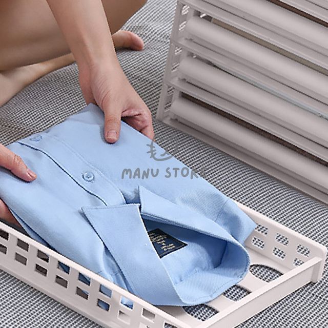 수납용품 옷정리트레이 4단 의류수납 옷정리 트레이 베이지