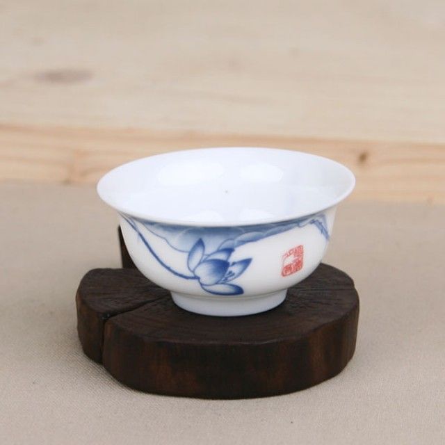 청화백자 연화문 찻잔 - 전통 다기잔 다도 용품