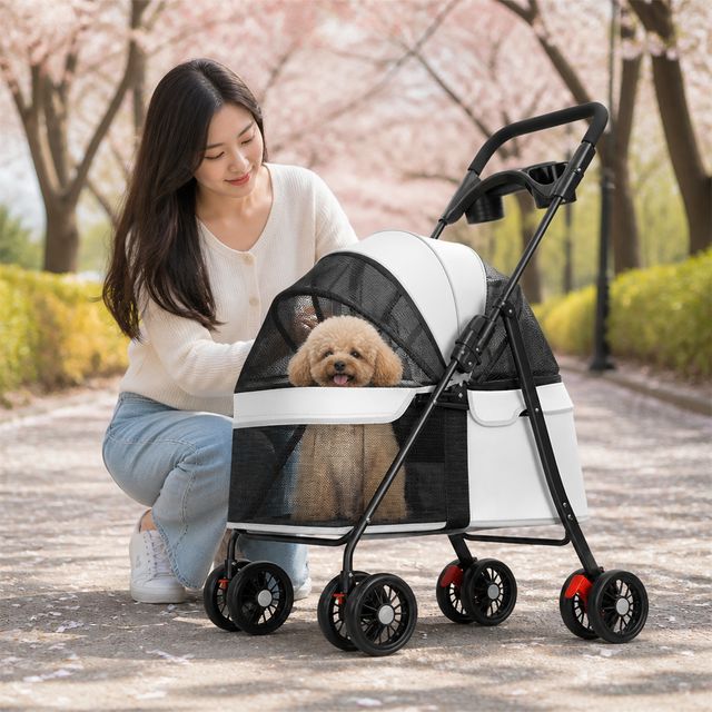 분리형 접이식 펫 유모차 경량 애견카트 강아지 고양이 이동장