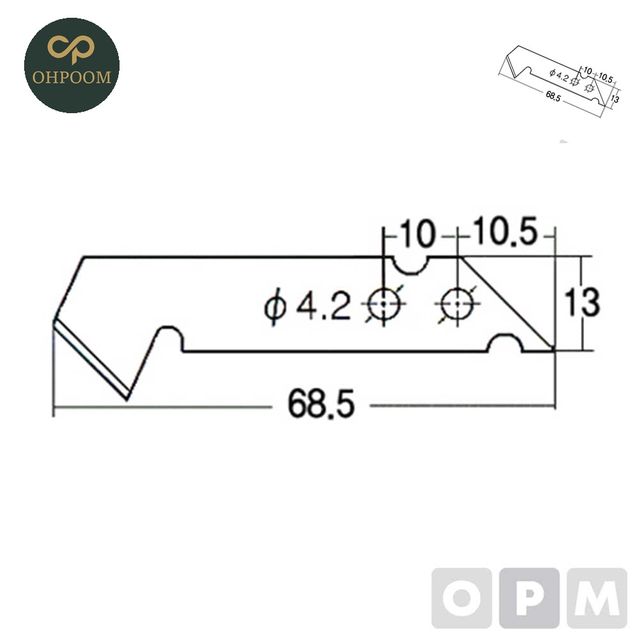 카터칼 커터칼날 커터날 아크릴용 0.8Tx68.5x13mm 1EA