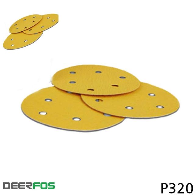 125mm 6H 샌드페이퍼 100매입 320방 사포 원형사포 종이사포 폴리싱사포