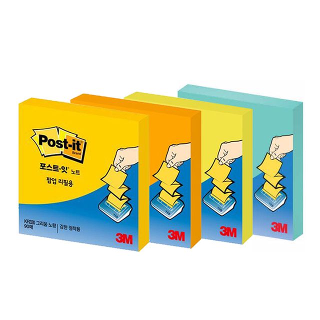 3M 포스트잇 강한점착용 팝업 노트 KR-330 76x76mm - 강력 접착