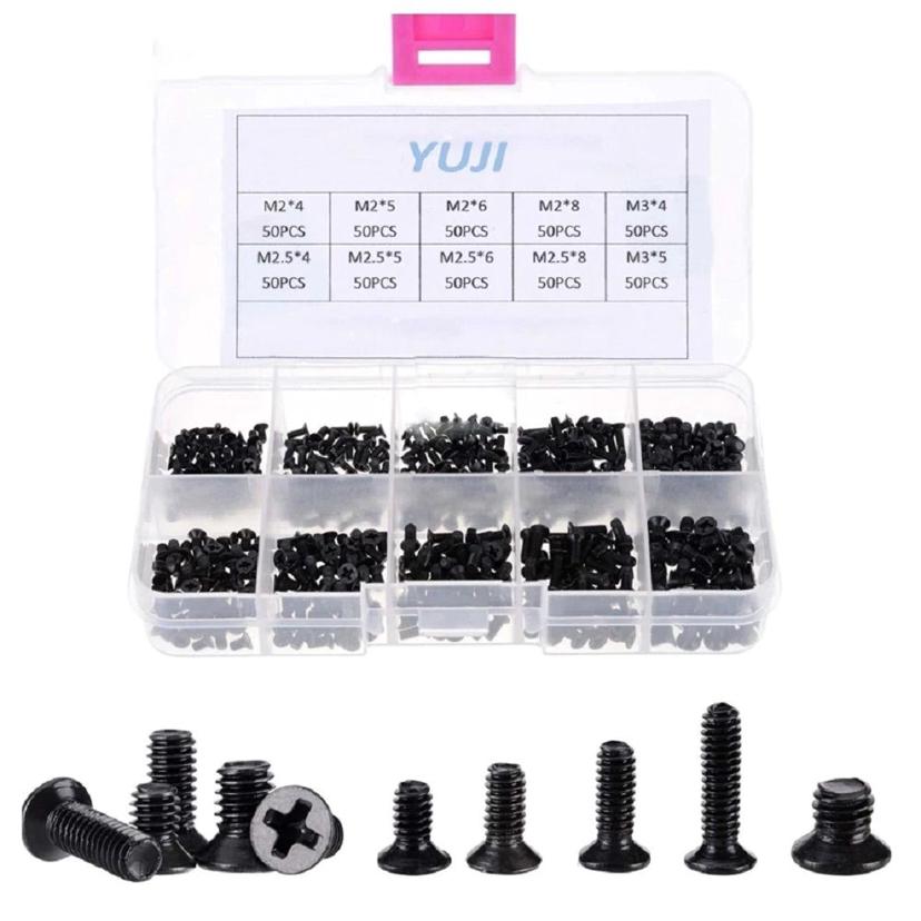컴퓨터 조립 나사 500PCS 세트 - PC 메인보드 SSD용