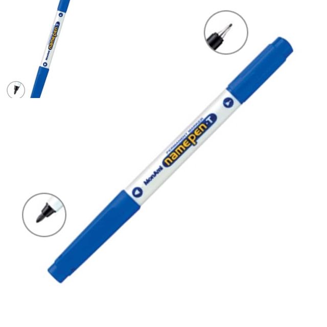모나미 네임펜T 0.4mm 0.6mm 청 양면네임펜 선명한마카펜 블랙네임펜 청색네임펜