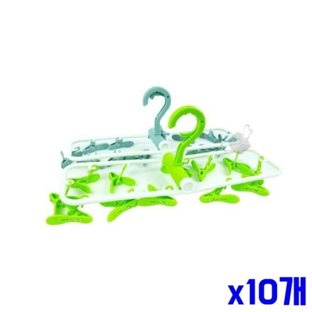튼튼한 빨래집게형 건조대 12P x10개묶음 빨래밀리기