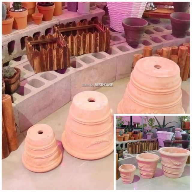 3개셋 이태리풍 토분화분 19x17 29x26 39x33cm 인테리어화분 식물화분 베란다화분 옥상화분