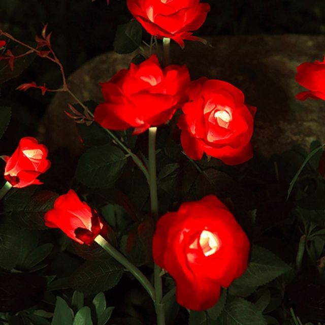 장미 LED 태양광 꽃정원등 레드 야외조명등 정원 인테리어