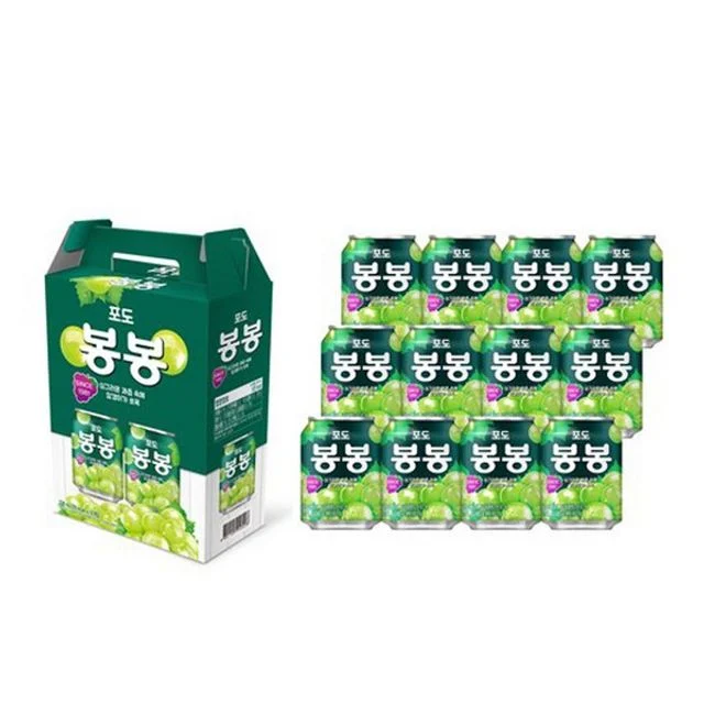포도 봉봉 238ml 12캔 세트 과립 함유 포도 주스