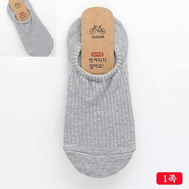 여성용 골지 페이크삭스 양말 회색, 데일리 패션삭스