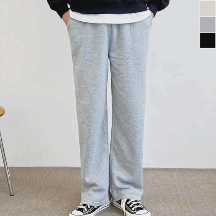 남자 기모 안감 일자 팬츠 1P - 겨울 보온 데일리 바지