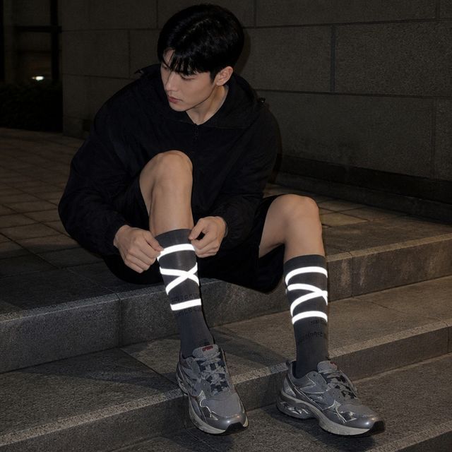 야광 스트랩 양말 긴목 디자인 형광 발광 커플 선물 잡화
