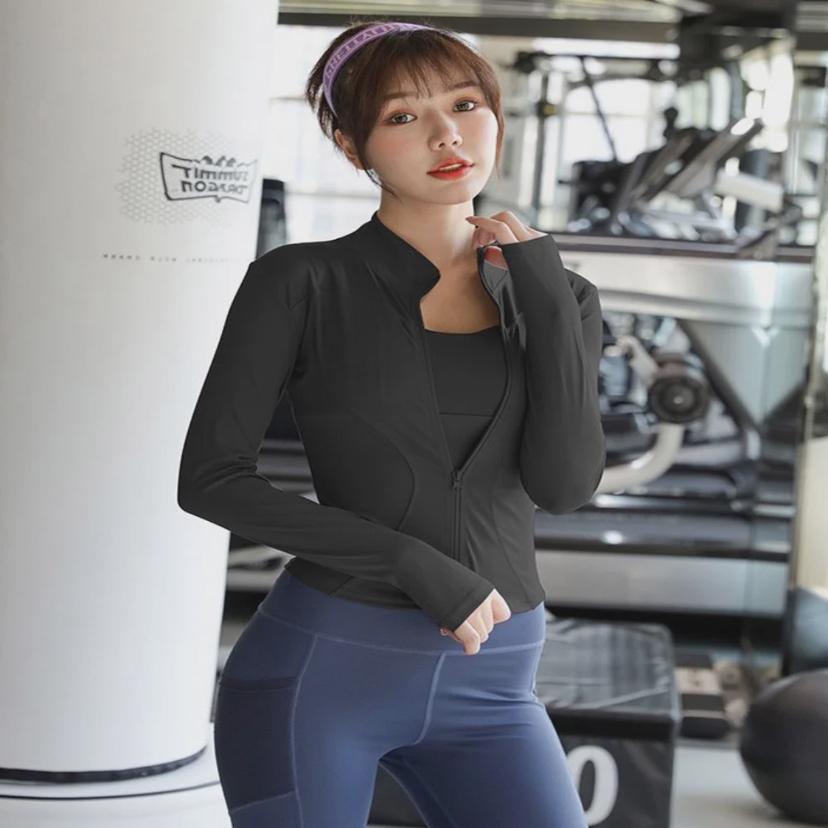 여성 필라테스 헬스복 트레이닝 요가 집업 상의