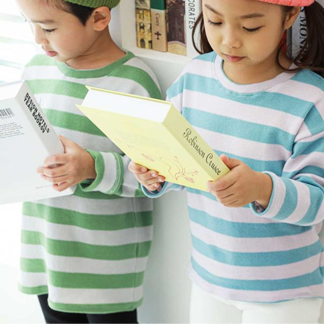 남매 시밀러룩 단가라 긴팔 티셔츠 캐주얼 데일리룩