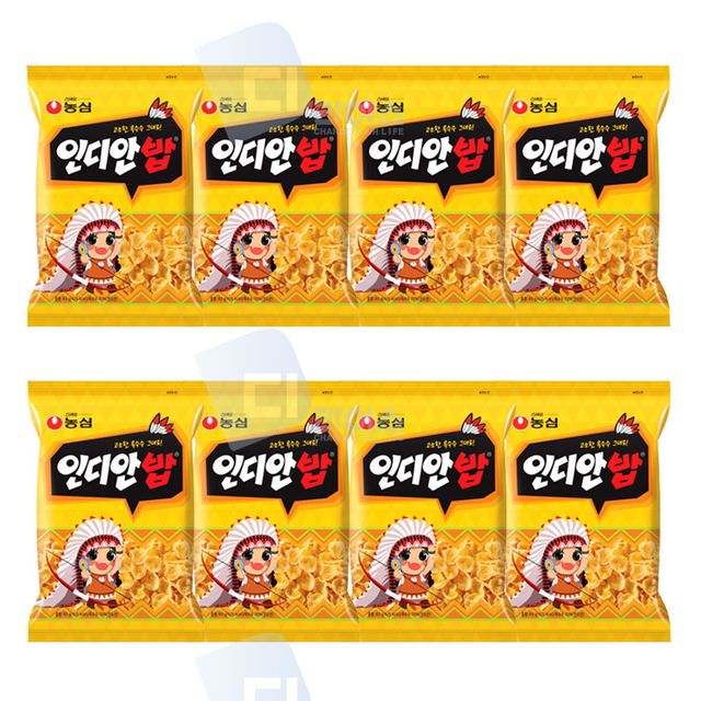 농심 인디안밥 83g 8봉 고소한 봉지과자 씨리얼 스낵