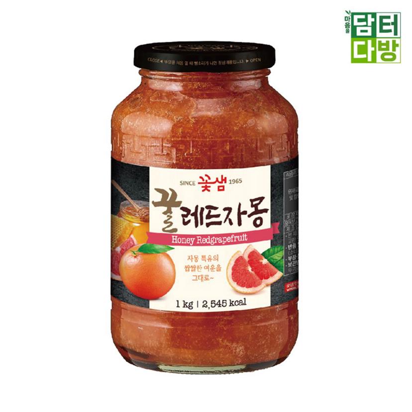 꽃샘 꿀자몽차 1kg 상큼한 과일청 홈카페 음료