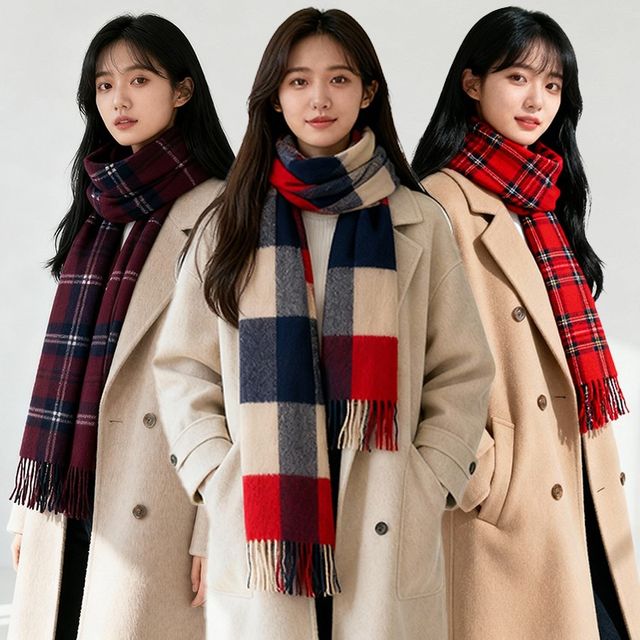 워머 방한 니트 목도리 겨울 스키장 커플 패턴