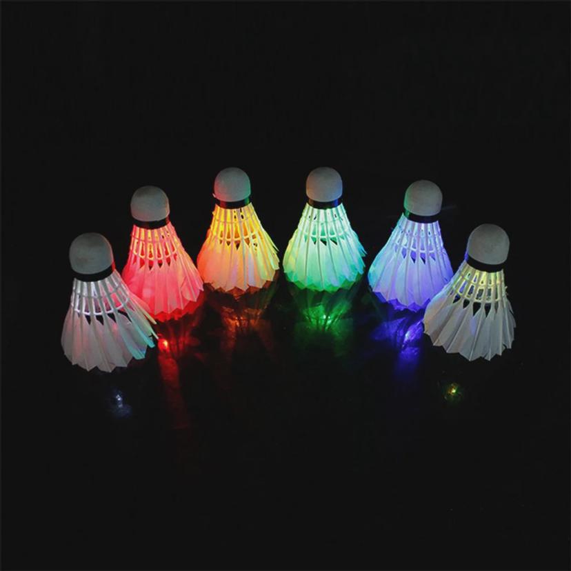 LED 야광 셔틀콕 4P 세트 - 야간 배드민턴 깃털콕