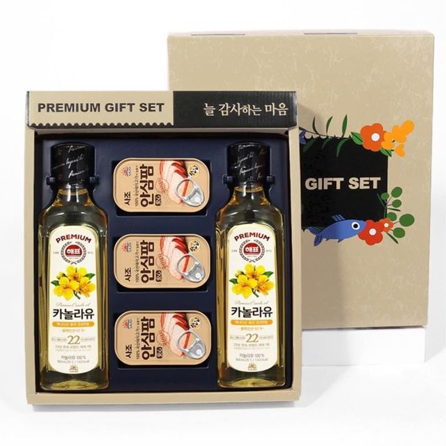 해피트리 3호 선물세트 식용유 햄 참치캔