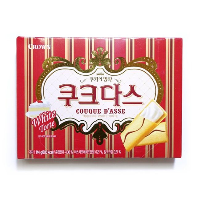 크라운 쿠크다스 화이트 128g - 부드러운 화이트 초코 쿠키