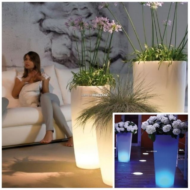 이탈리아 PE 조명플랜터 화분 170사각 38x80cm 대형화분 이태리화분 초대형화분 프라스틱화분