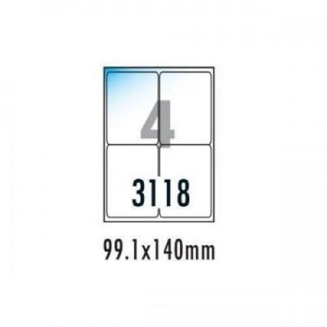 폼텍 물류관리용 광택라벨 LA-3118 - 20매 4칸 구성