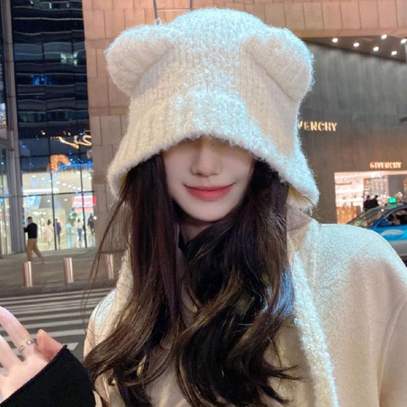 고양이 보넷 비니 여성 겨울 귀도리 패션 모자