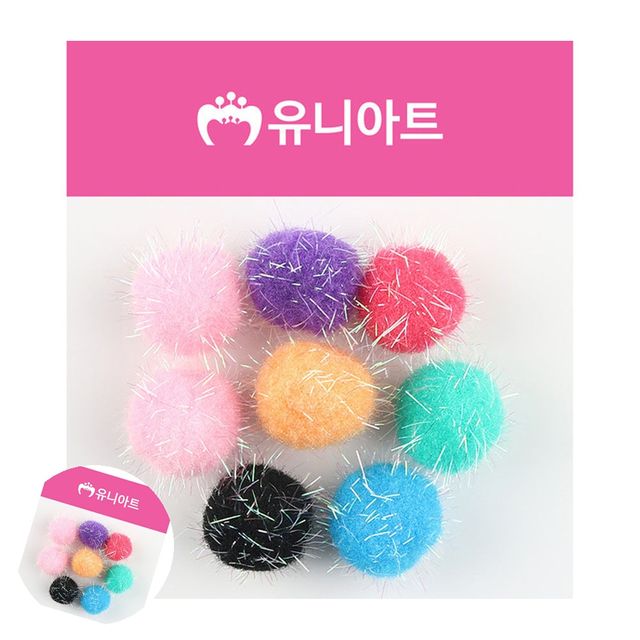 파스텔뿅뿅이 솜방울폼폼이털방울 반짝이 퐁퐁 30mm 혼합