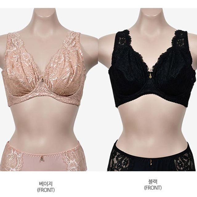 쿨샵 여성 D컵 레이스 빅사이즈 풀컵 와이어 브라 - 편안한 지지력