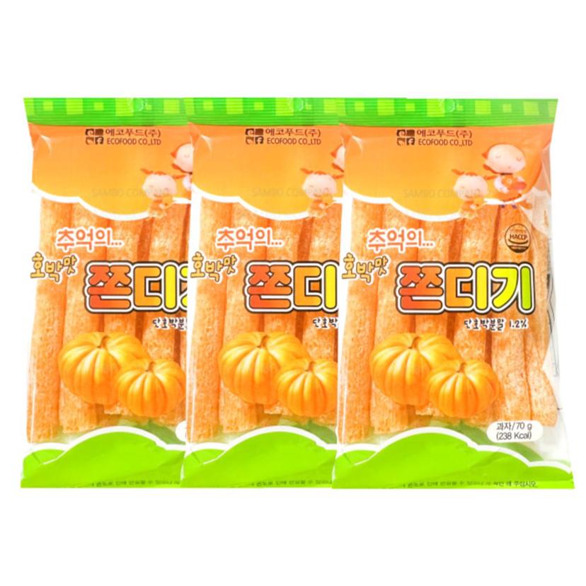 추억의 호박맛 쫀디기 설탕 쫀드기 3개 세트 간식 추천