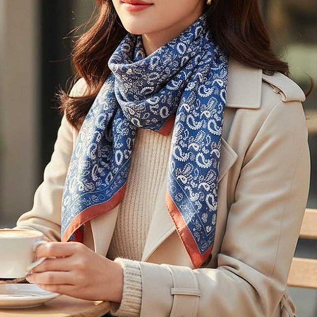 페이즐리 사각 반다나 스카프 여성 숄