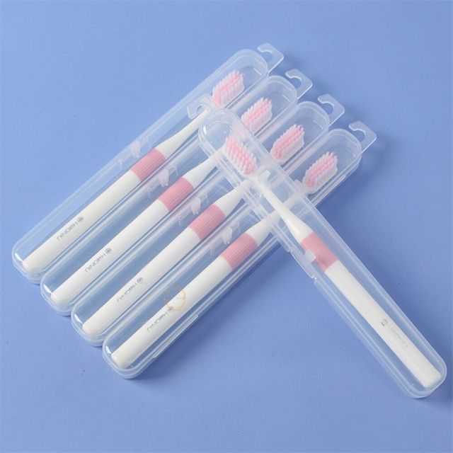 개별케이스 휴대용 칫솔 5p 핑크 작은헤드칫솔 고급칫솔 좋은칫솔