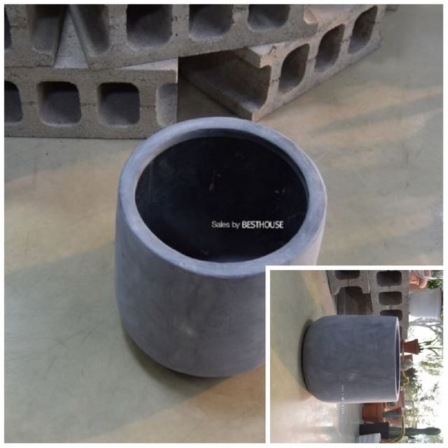 초대형화분 단지형 D55 55x53cm 네추럴시멘트 인테리어화분 원형화분 식물화분 베란다화분