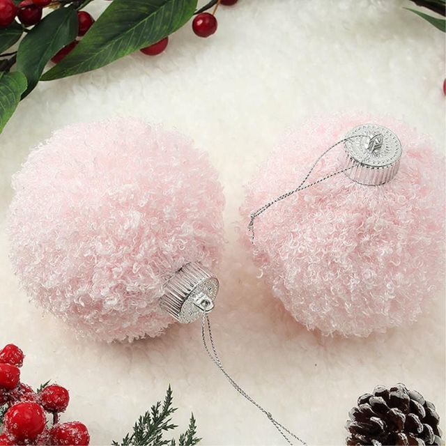 핑크블라썸 장식볼 2P 10cm 뽀글폼폼이