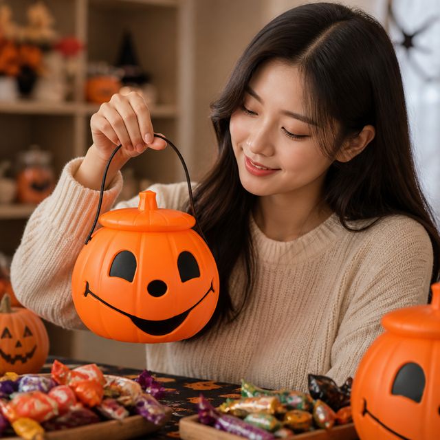 할로윈 파티용품 바구니 사탕 과자 담는 소품
