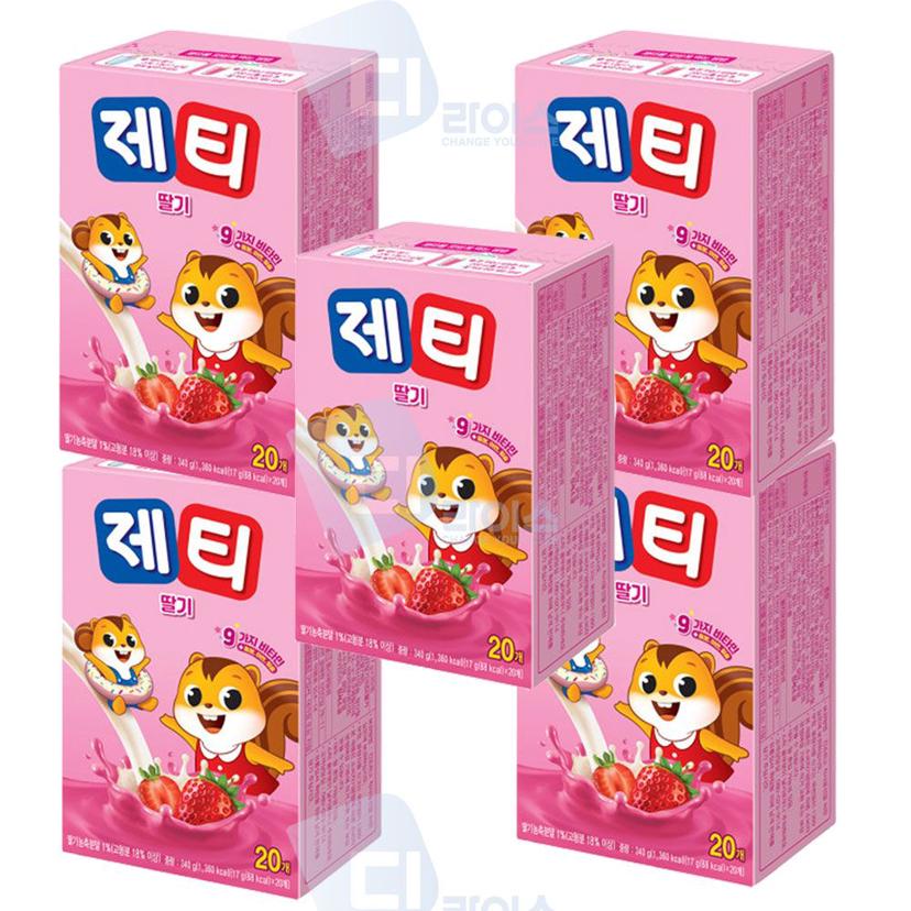 제티 딸기맛 100스틱 파우더 분말 딸기 우유 만들기