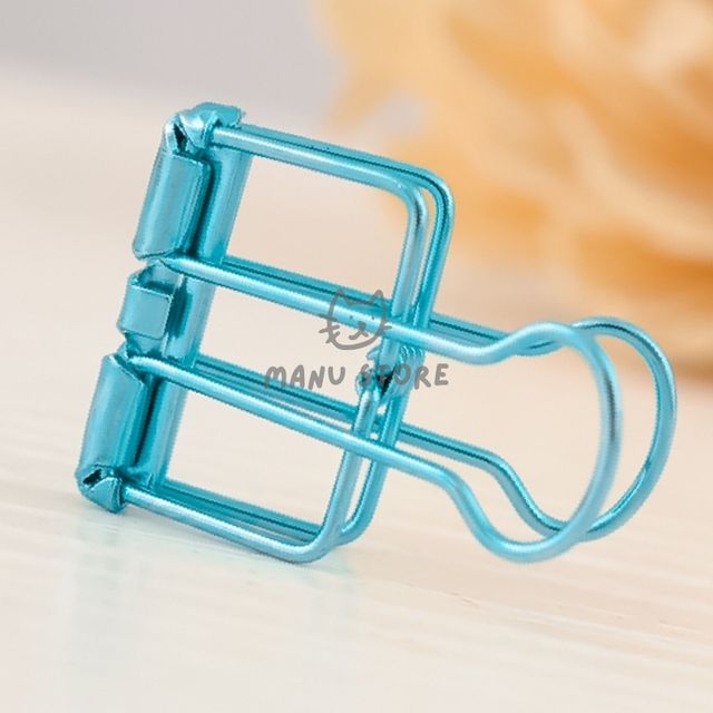 문구용집게 사무용품집게 철제 더블 클립 8개입 2cm 블루