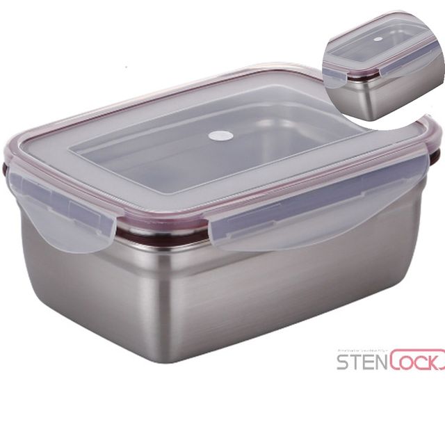 커피콩용기 김치소분통 스텐직사각 2.0L